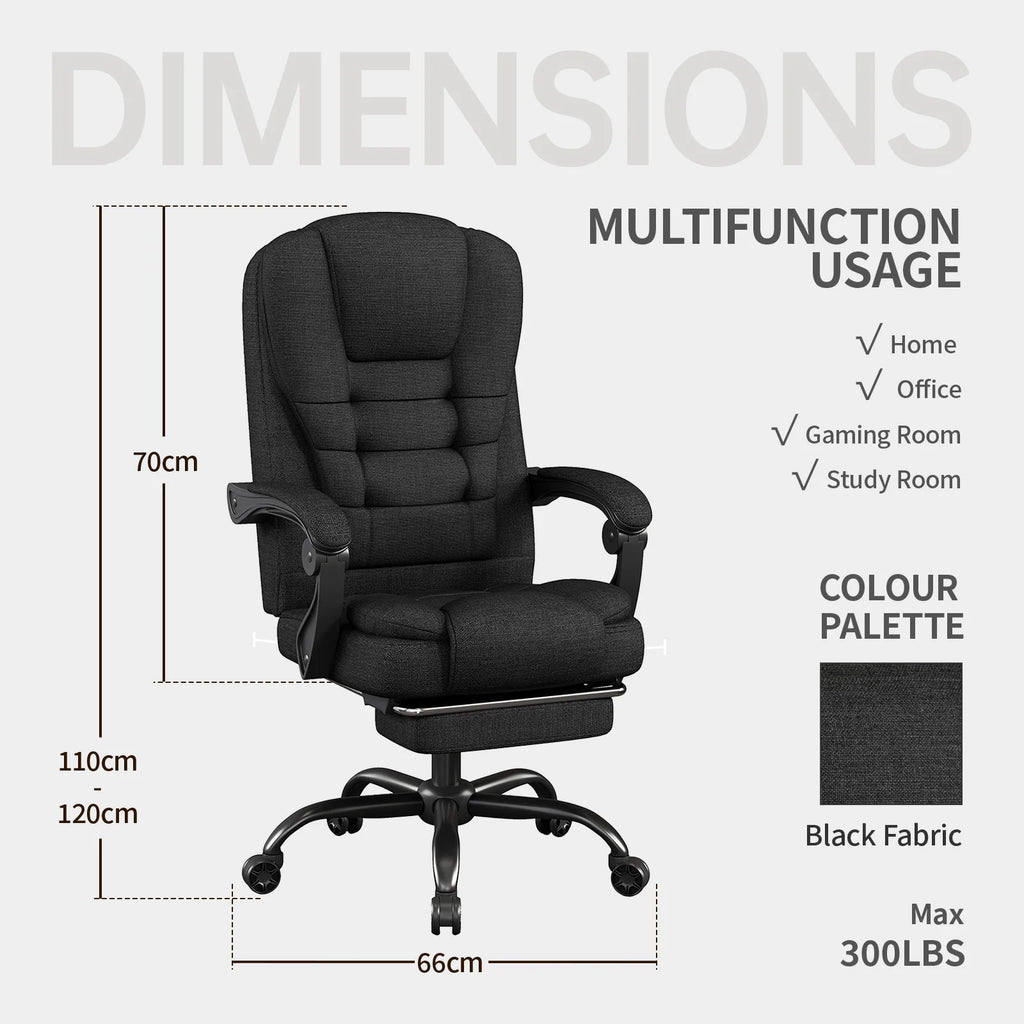 Ergonomic Executive Office Chair - High Back Chair with Headrest & Lumbar Support, Premium Home Office Chair - Adjustable Height