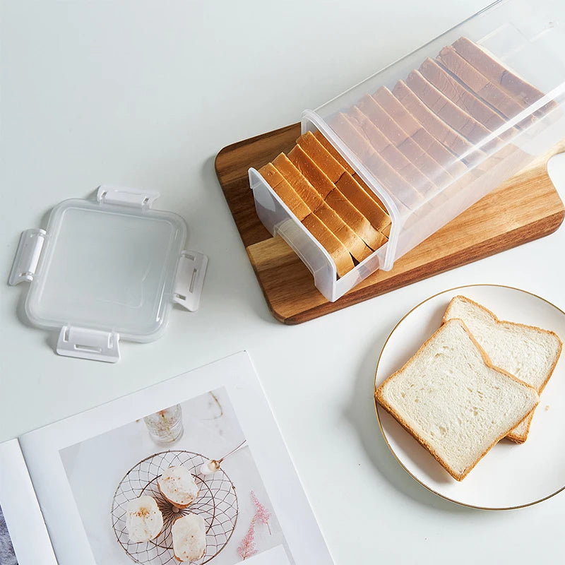 Panera Contenedor Hermético Transparente Con Tapa Caja Para Pan De Sándwich Para Pan Casero Panera Alta Para Cocina