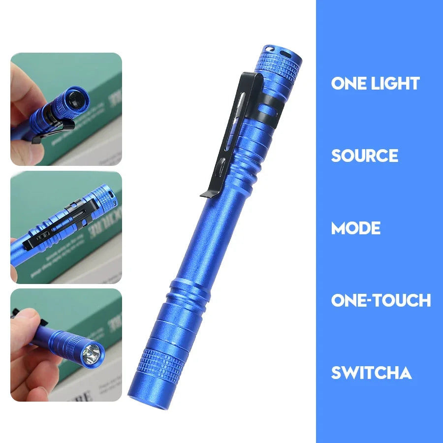Mini linterna LED portátil de 1000 lúmenes con 1 modo de luz para dentistas, camping y senderismo