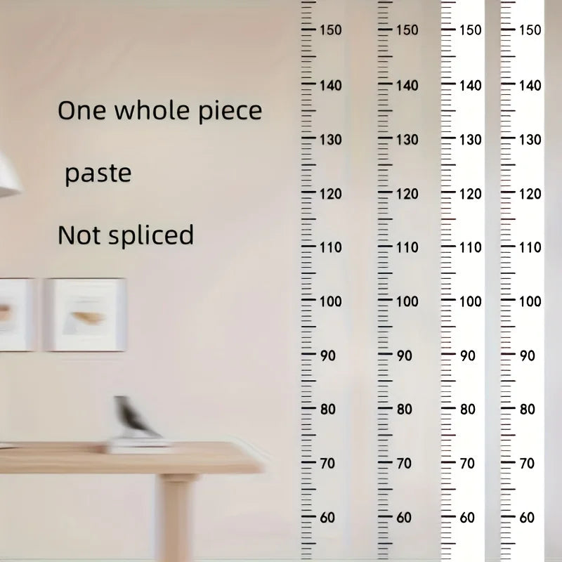 Tarjeta de Medición de Altura de Pared de 2 m - Estilo Moderno, Material de PC Duradero, Escribible y Removible, 2 m Precisos por Hoja | Decoración de Pared