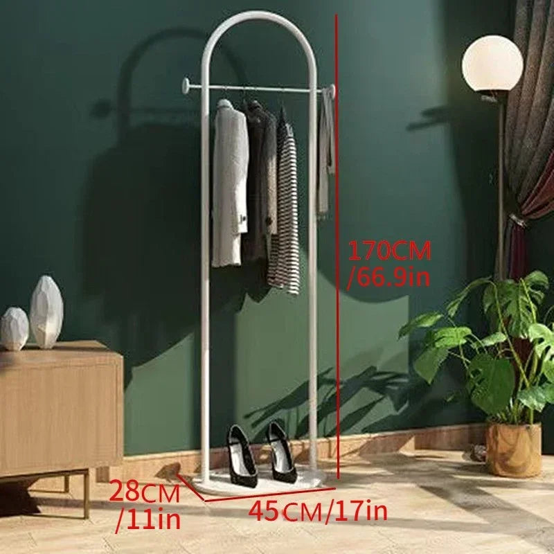 Perchero Metálico de Pie con Base de Mármol - Perchero Minimalista de Suelo para Dormitorio sin Carga con Estante de Almacenamiento