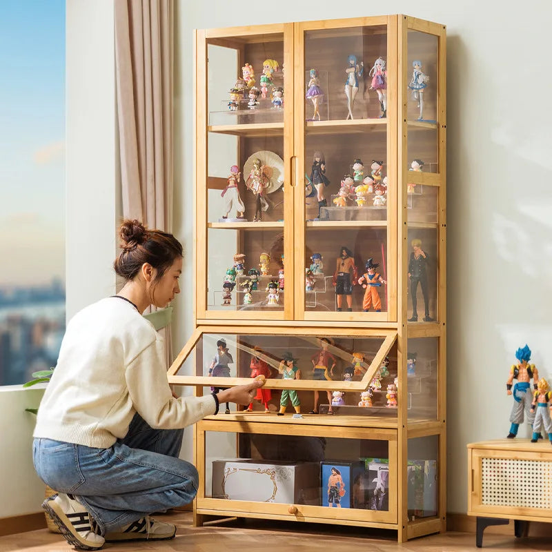 Vitrina para figuras, modelo de bloques de construcción, soporte de exhibición de acrílico para Lego, vitrina transparente no de cristal para adornos y productos.