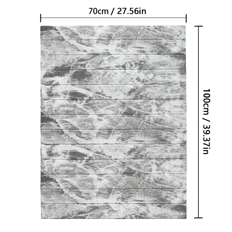70cmx1/2/3/5/10m 3D Paper Wall Adhesive Living Room PVC Self-adhesive Panels Home Decoration Wallpapers Waterproof Wall Stickers