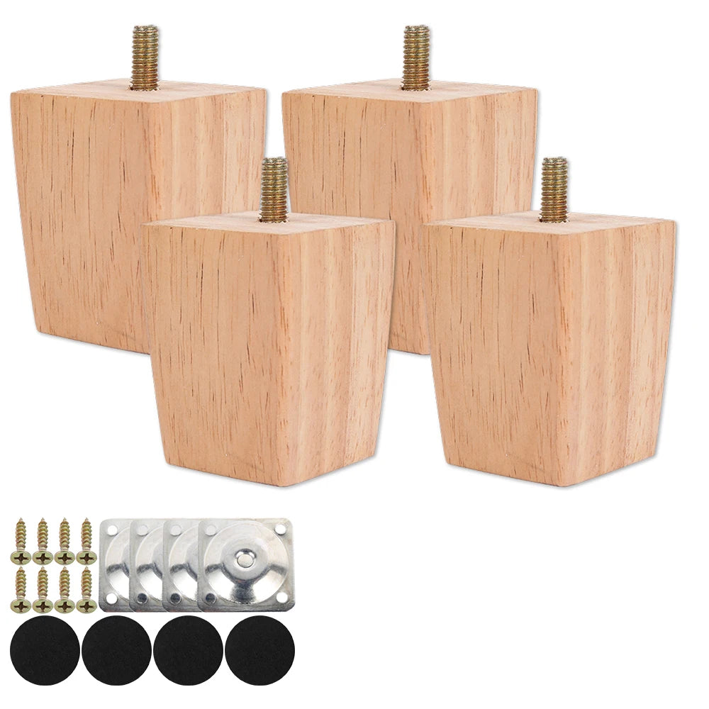 4 patas cuadradas para muebles de 6/10/15 cm, patas de muebles de madera maciza para cama, sofá, mesa, patas de repuesto para silla, sofá, armario