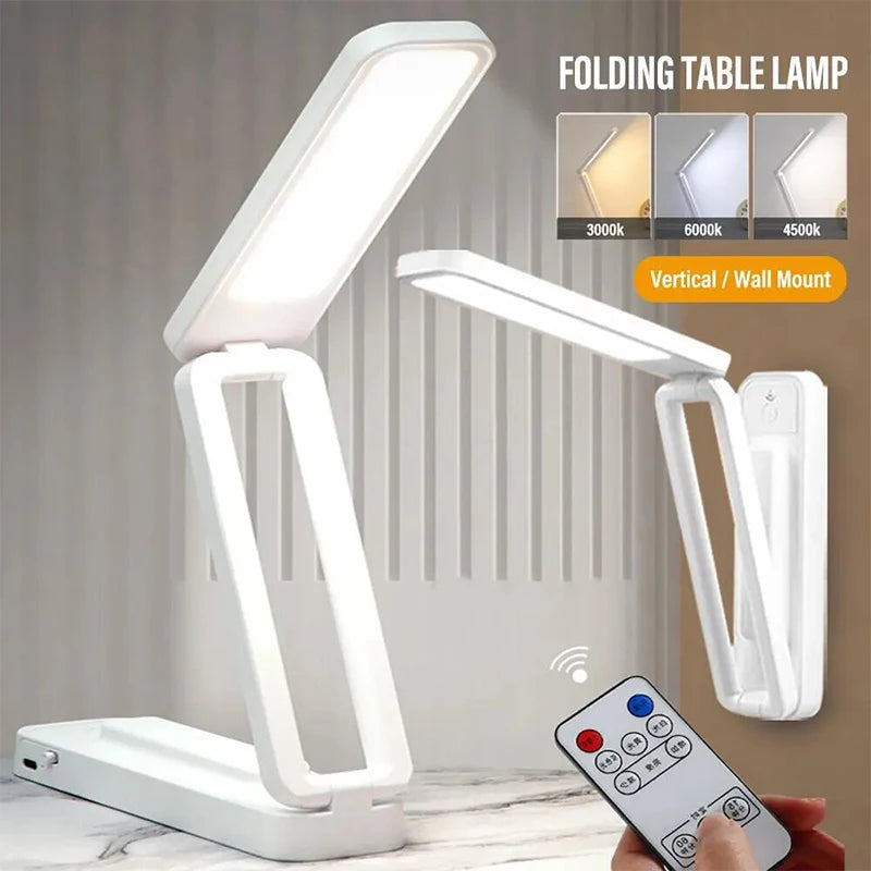 Lámpara de Escritorio LED Plegable Táctil con Control Remoto Lámpara de Pared Regulable Carga USB Oficina Estudio Luz Nocturna de Cabecera