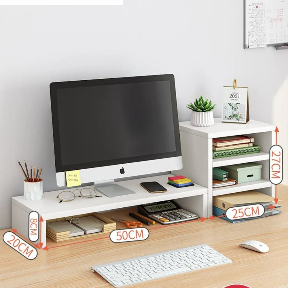 Soporte elevador para computadora de escritorio, estante de almacenamiento para escritorio de oficina, soporte elevador para monitor de escritorio, soporte elevador de base