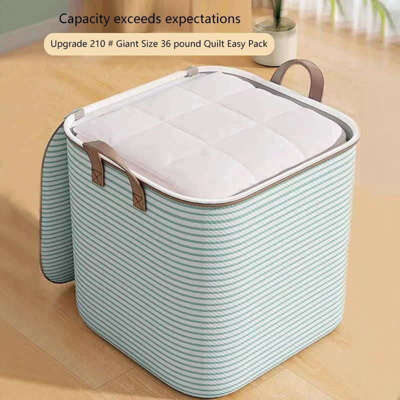 1 unidad Bolsa de almacenamiento de gran capacidad para el hogar Material no tejido Organizador de armario Se puede usar para edredones, ropa, juguetes