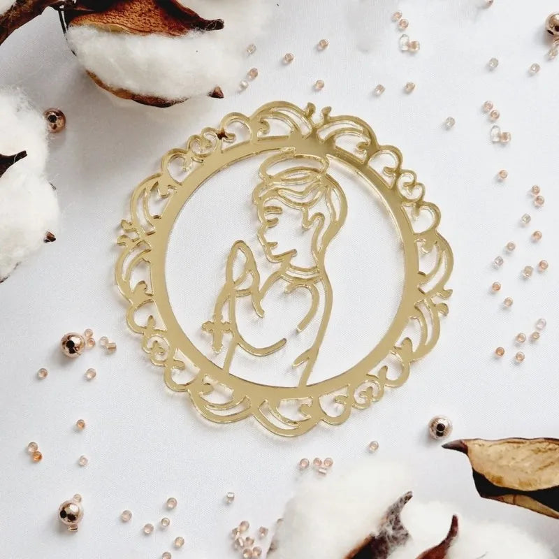 2025 Christ Cross Birthday Cake Topper Gold Acrylic Dove Cross Eucharist Baptism Party Communion Baptism Cake Topper Decoration