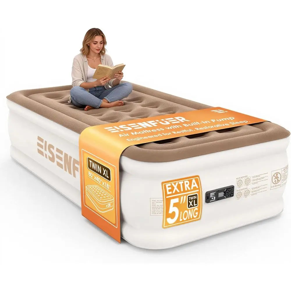 Cama Hinchable Twin XL Extralarga con Bomba, Colchón de Aire Portátil para Acampada, Fiestas de Pijamas y Mudanzas