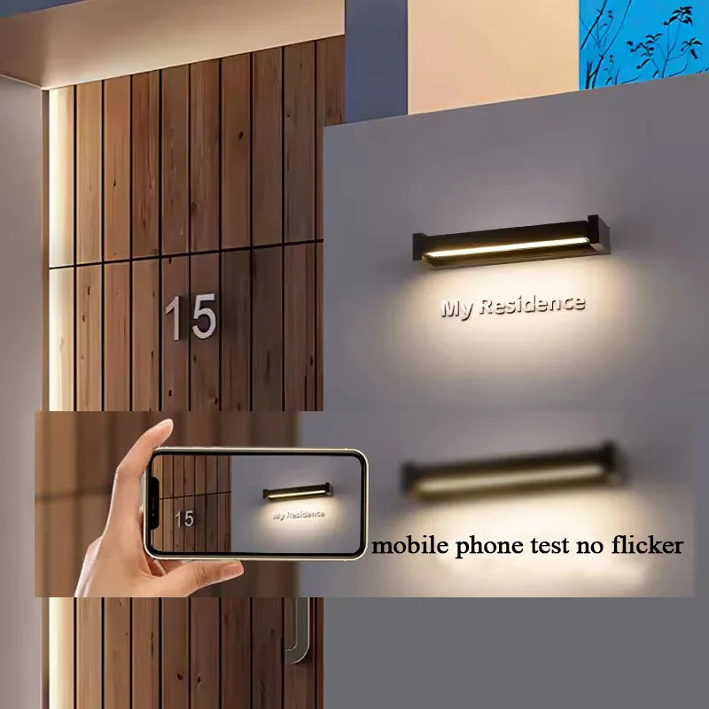 Aplique de pared LED para exterior, ángulo ajustable 350°, lámpara de pared impermeable de aluminio para jardín, porche, balcón, decoración del hogar, iluminación