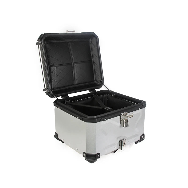 Baúl de Moto 55L Universal Maleta Trasera de Moto Aleación de Aluminio Baúl de Moto Caja de Almacenamiento de Equipaje de Viaje Tour Tail Box