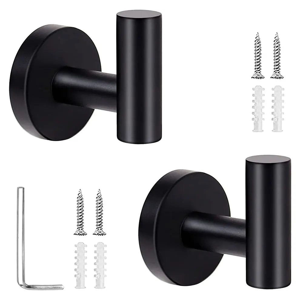 2 unidades de ganchos pulidos para toallas de baño, perchero de acero inoxidable con tornillos, soporte para toallas, gancho para colgar para cocina de hotel