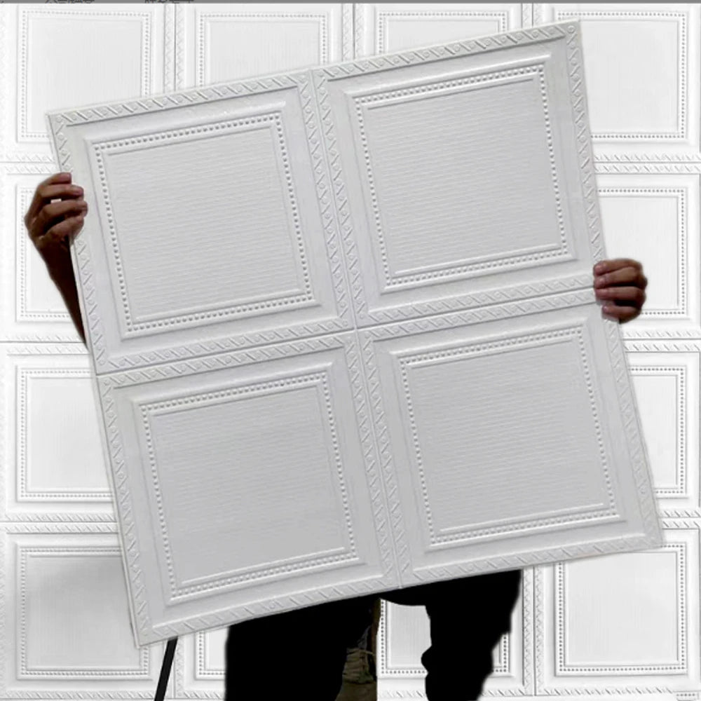 70cm*70cm Decoración de Habitaciones 3D Decoración Cálida Pegatinas de Pared Autoadhesivas Papel Tapiz de Espuma Impermeable Anticolisión Fondo de Techo