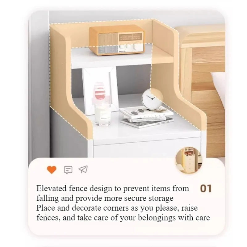 Mesa de noche para el hogar, dormitorio, estante de costura de noche extremadamente estrecho, mini armario estrecho de 20 cm de ancho, armario bajo lateral de noche