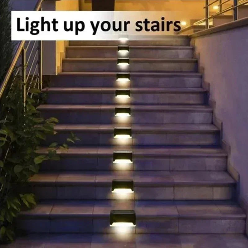 4/8/12Pack Solar Deck Lights, Auto On/Off Outdoor Waterproof Solar Step Wall Lights for Stairs Fence Yard Pathway Decoration