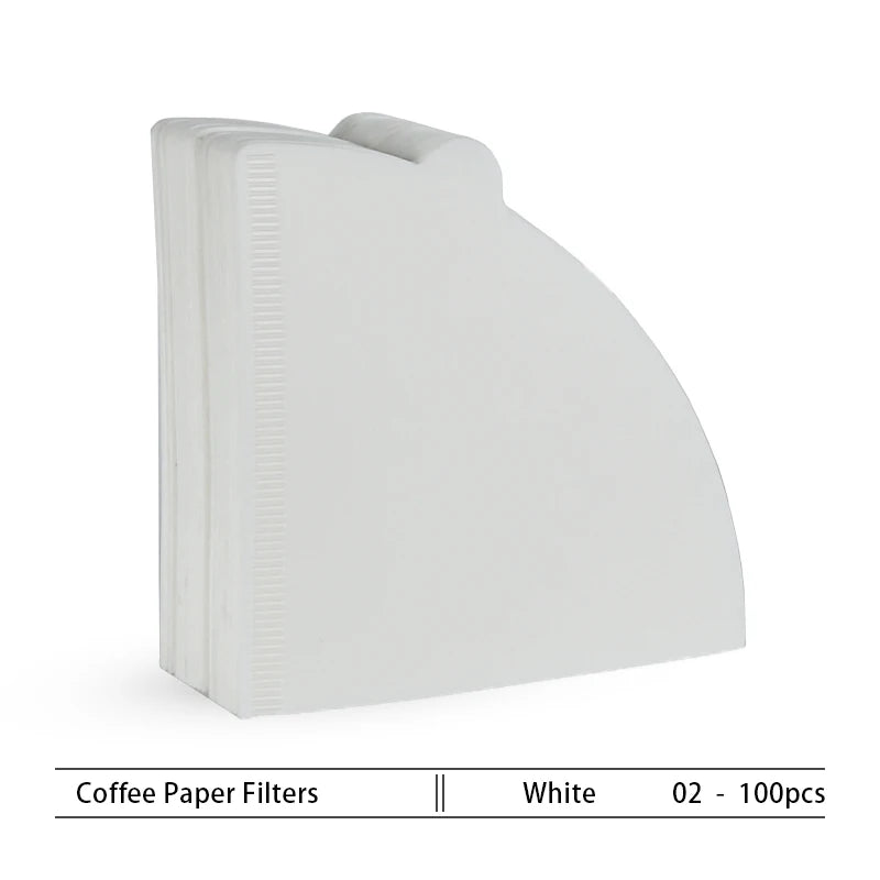 10-100 PCS Coffee Filter Paper V-Shaped Wood Pulp Cone Filter Pour Over 2-4 Cups Natural Drip Coffee Paper Filters Accessories