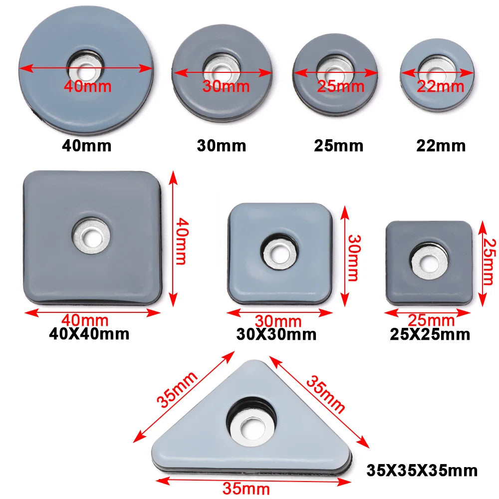 Deslizadores de patas de muebles de 4/8 piezas, almohadillas para mover muebles pesados fácilmente, protectores de bases de mesas, patas antidesgaste, alfombrilla con tornillos