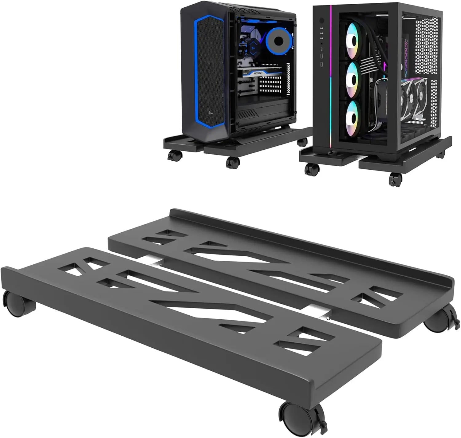 Soporte Móvil Ajustable para Torre de PC con Ruedas, Soporte para CPU debajo del Escritorio, Soporte Estable Ajustable para Host de Computadora para Oficina en Casa
