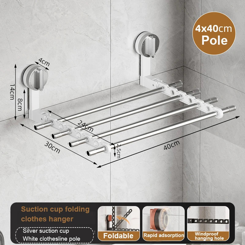 Wall Mount Clothes Hanger Laundry Hanger Dryer Rack Retractable Clothes Rack Wall Hangers for Clothes Closet Clothes Hanger