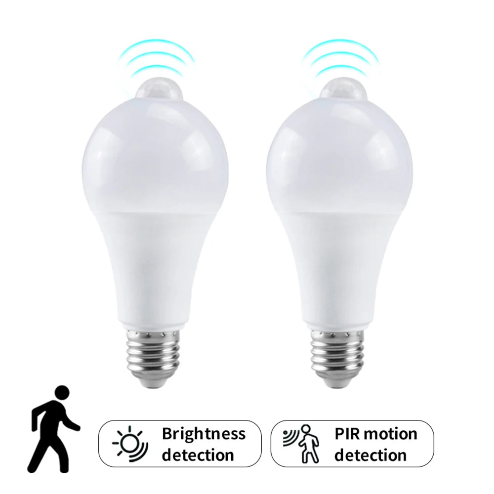 12W E27 LED Motion Sensor Bulb LED lamp PIR Sensor Light Auto ON/OFF Night Light for Home Parking Lighting 220V 110V