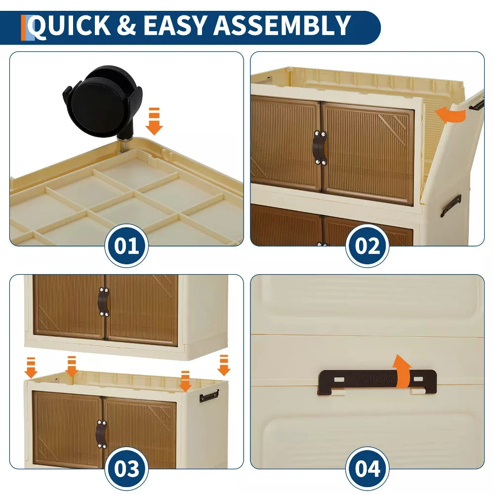 Organizador de Almacenamiento, Cajas de Almacenamiento de Ropa Apilables de 5 Niveles con Ruedas, Cajones Plegables para Ropa, Organizador de Armario para Dormitorio