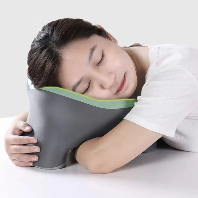 Almohada de viaje portátil en forma de U de espuma viscoelástica, almohadas para dormir, almohada para siesta de oficina, cojín cervical para coche o avión, soporte ergonómico para la cabeza