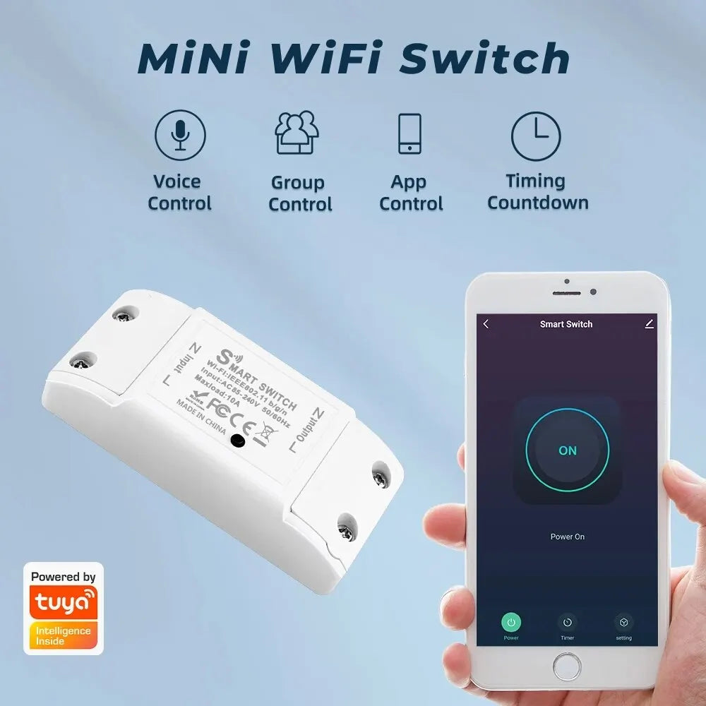 Módulo de relé de automatización inteligente para el hogar con interruptor WIFI Tuya Alexa Interruptor de temporización Control remoto inalámbrico de la aplicación Smartlife
