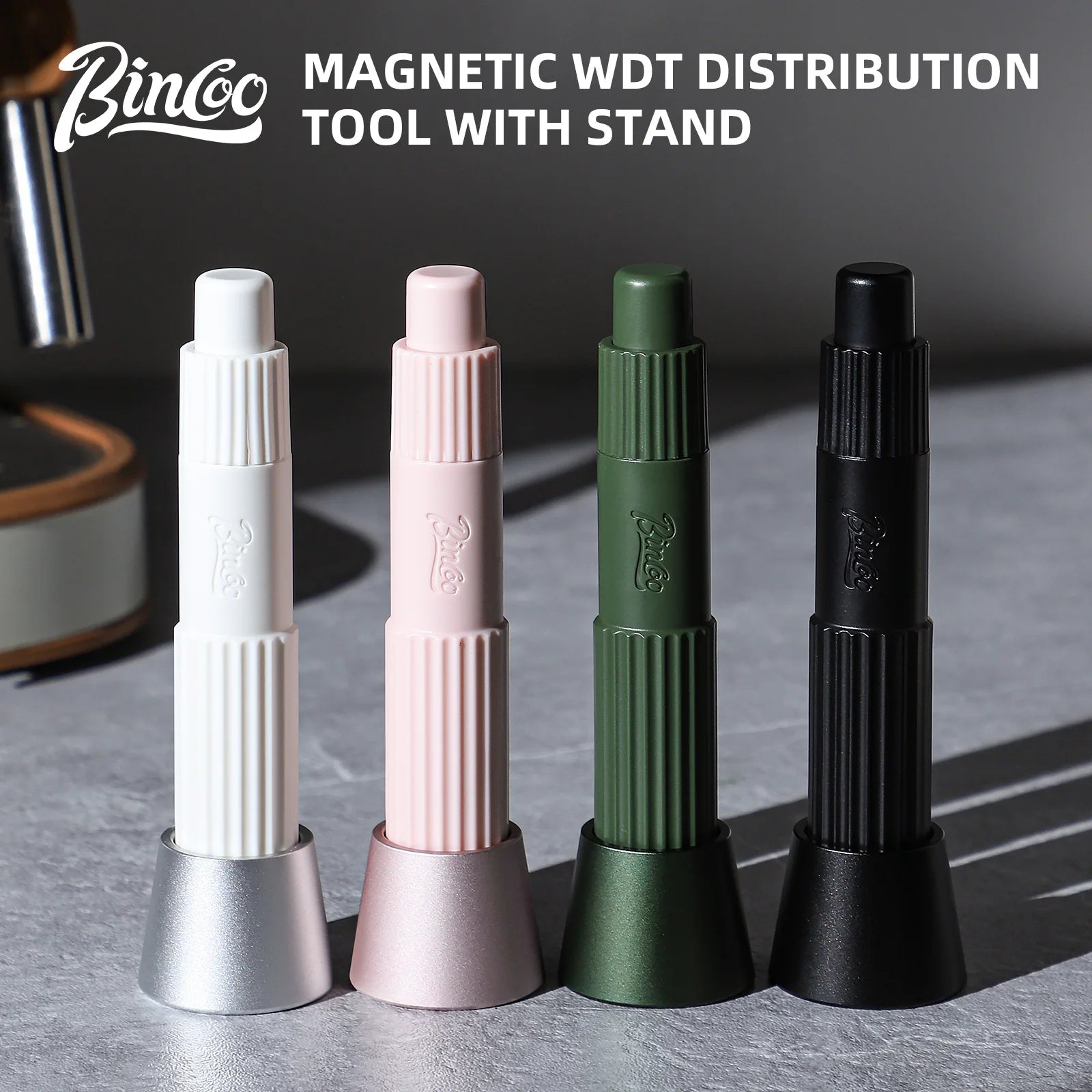 Bincoo Profesional Herramienta WDT y Aguja Distribuidora de Espresso, Agitador Telescópico Magnético para Baristas Caseros y Cafeterías