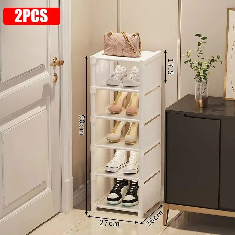 Zapatero apilable Organizador Tela no tejida Ahorro de espacio Entrada/Armario/Almacenamiento debajo de la cama Organización del hogar Fácil montaje