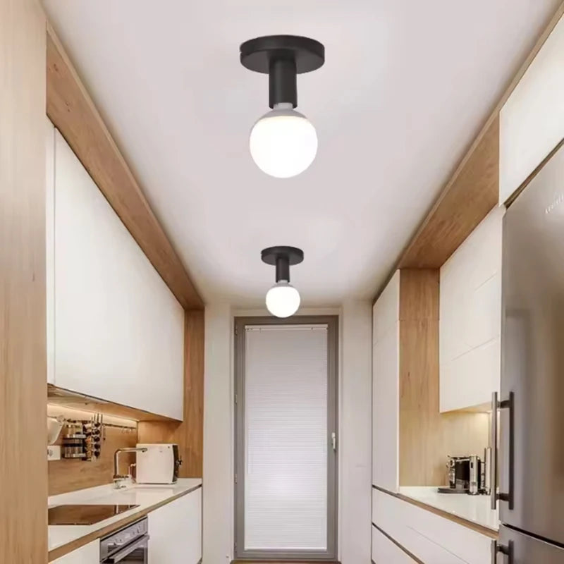 Base de Lámpara Moderna Negra E27 de Hierro Retro Nórdico para Sala de Estar Dormitorio Baño Lámpara de Techo Soporte de Lámpara de Pared