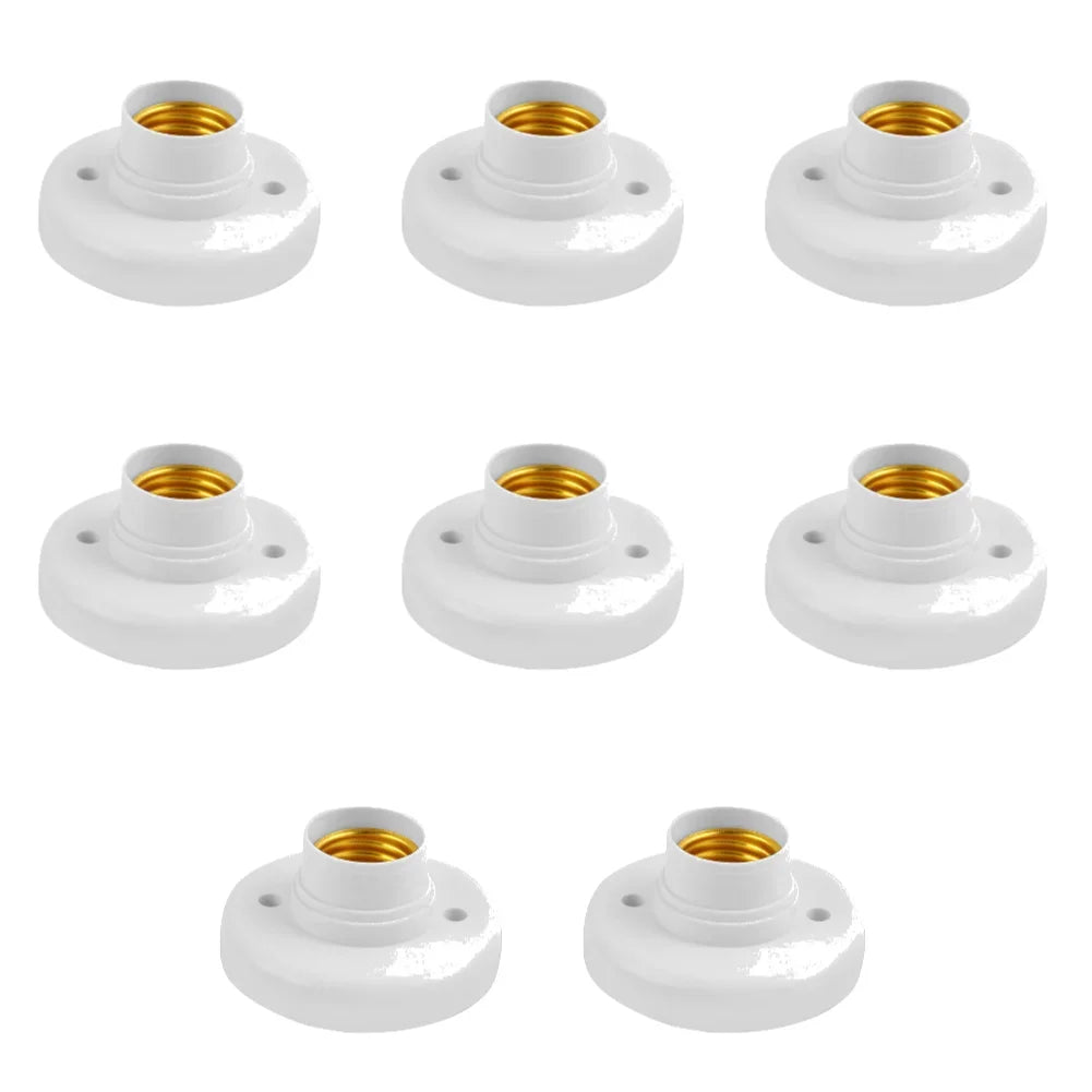 Portalámparas E27 con rosca, casquillo blanco, luz de techo, portalámparas multifuncional, base de fijación para bombilla, soporte para bombilla.
