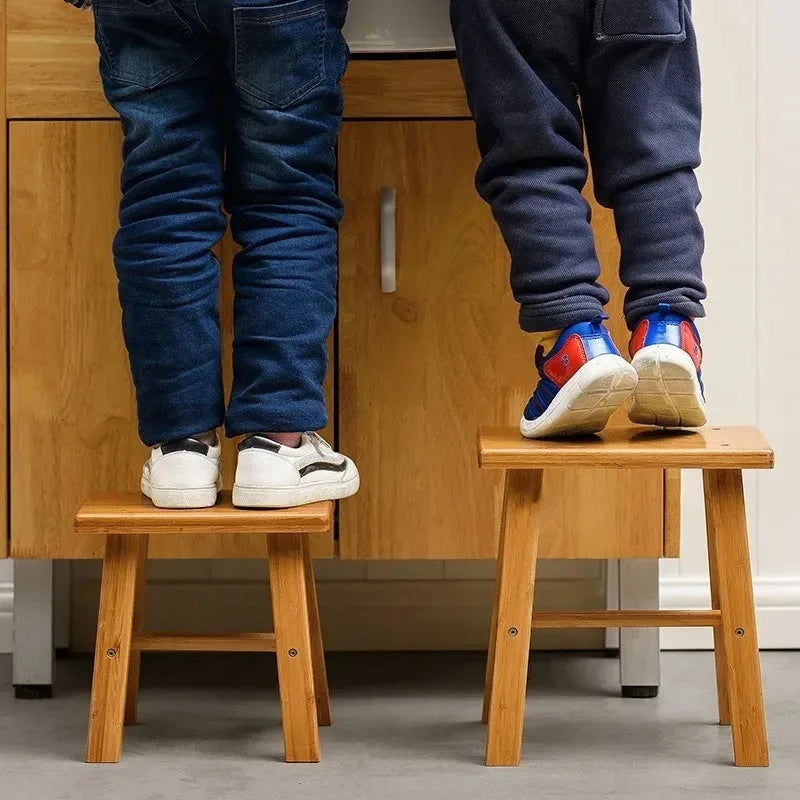 Taburete Nanzhu Mazar engrosado Banco de madera Taburete pequeño Taburete bajo para baño portátil y simple