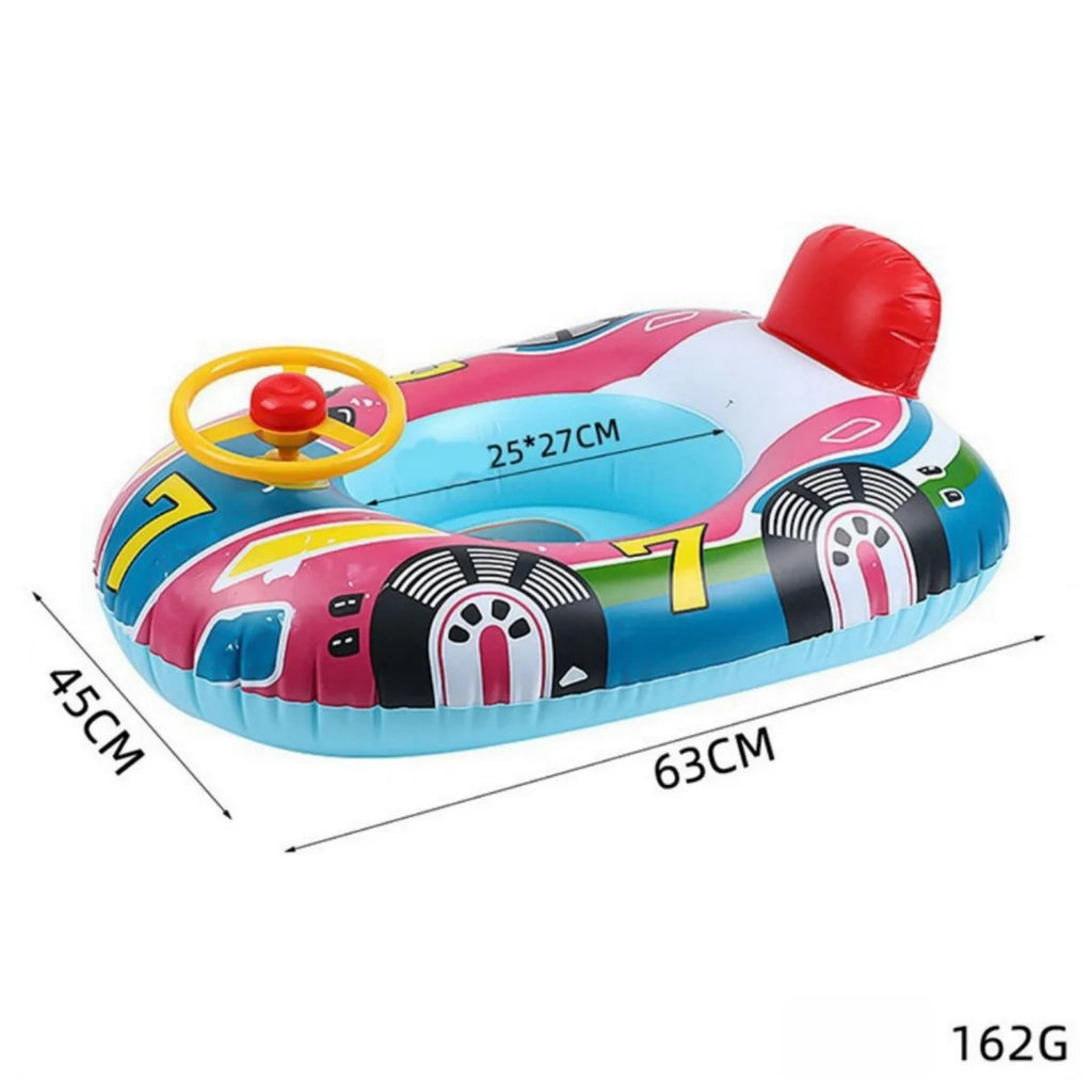 Flotador de piscina para bebé, flotador inflable de verano para playa con diseño de coche bonito, para niños pequeños, anillo de tubo de natación con asas de seguridad