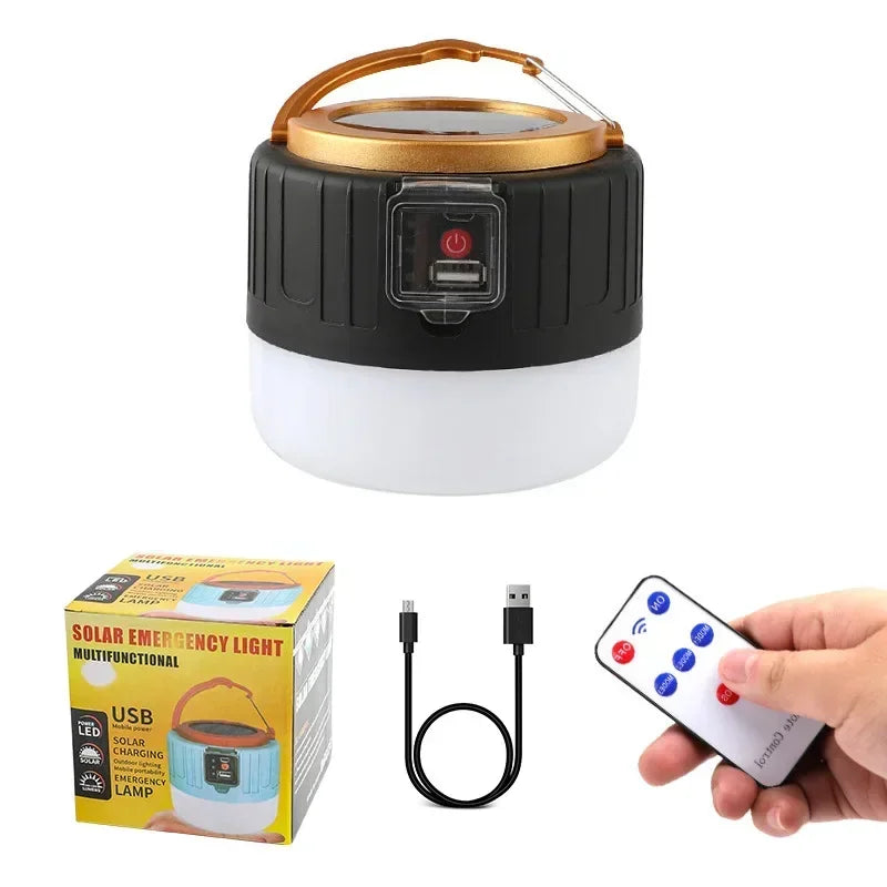 Linterna LED Solar de Camping de 1000W para Exteriores, Recargable por USB, Lámpara de Tienda de Campaña Portátil, Luces de Emergencia para Barbacoas, Senderismo, Mercado Nocturno