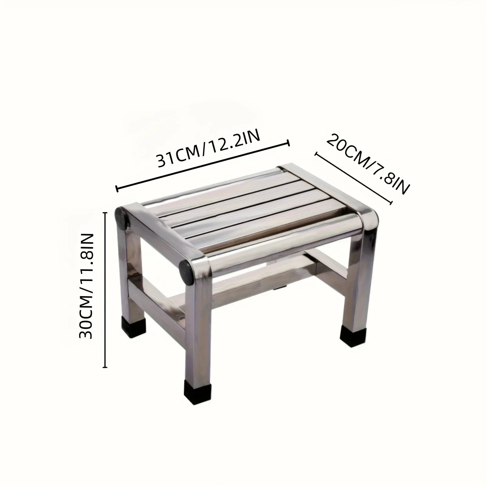 Taburete multifuncional de acero inoxidable - Taburete duradero, grueso y resistente, ideal para sala de estar, baño, cocina, pasillos