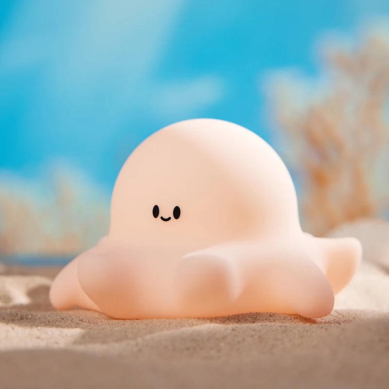 Luz nocturna de pulpo, calamar, dibujos animados, silicona, recargable, decoración interior, lámpara ambiental, regalo de cumpleaños para niños