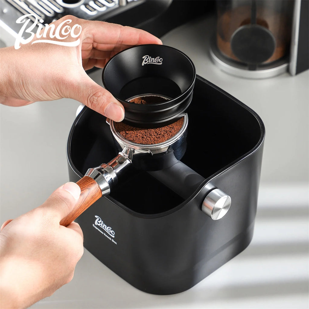 Anillo dosificador universal Bincoo para portafiltros, embudo de aluminio antiderrame de 3,2 cm con imanes potentes, compatible con asas de café de 51 mm y 58 mm
