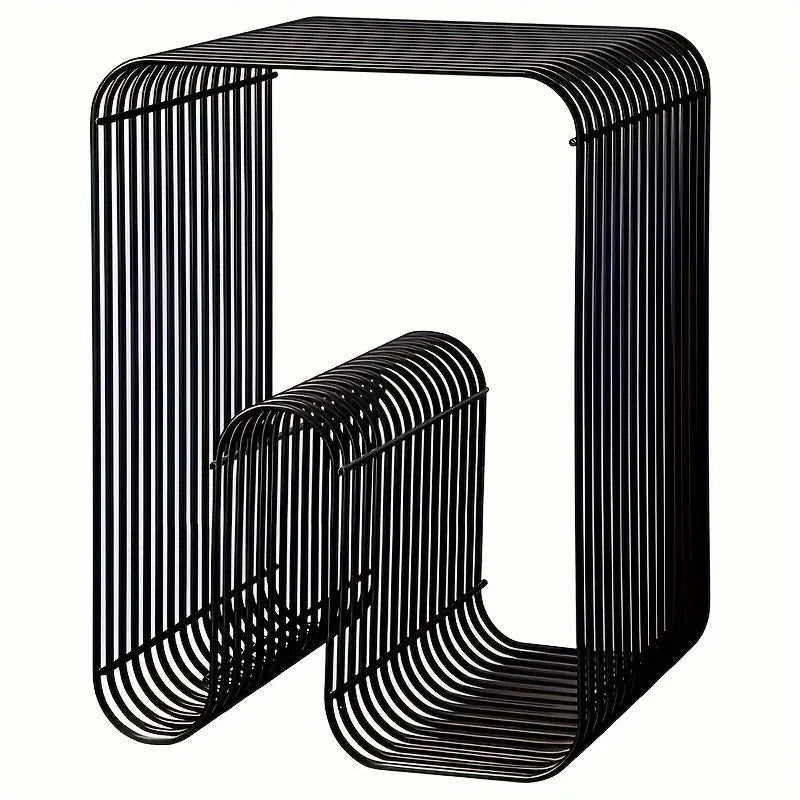 Mesa de centro moderna de metal escandinavo, muebles para sala de estar, elegante mesa auxiliar, almacenamiento minimalista para revistas y libros
