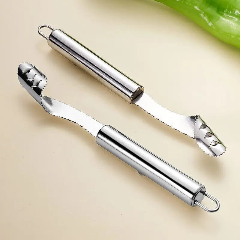 Descorazonador de Acero Inoxidable Descorazonador de Chiles Removedor de Semillas de Calabaza Amarga Cuchillo para Sacar el Corazón Cortador de Pimientos Verdes Herramienta para Sacar Semillas Cocina