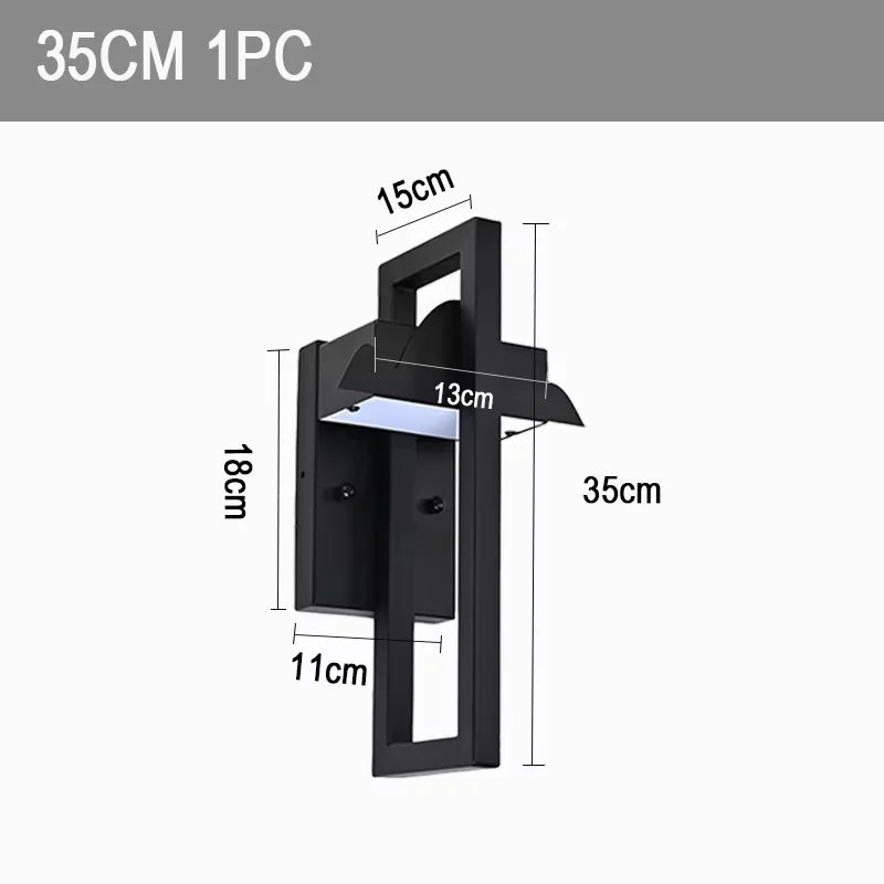 Luz de pared impermeable IP65, lámpara LED de pared exterior 12W, iluminación decorativa de aluminio para pasillo y jardín, lámparas y apliques exteriores modernos