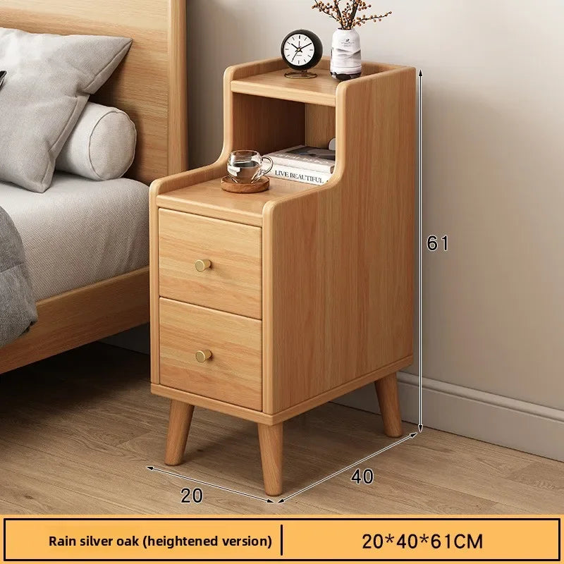 Muebles de hogar Mesita de noche Pequeña mesita de noche con almacenamiento Estrecho mueble de dormitorio Mesita de noche