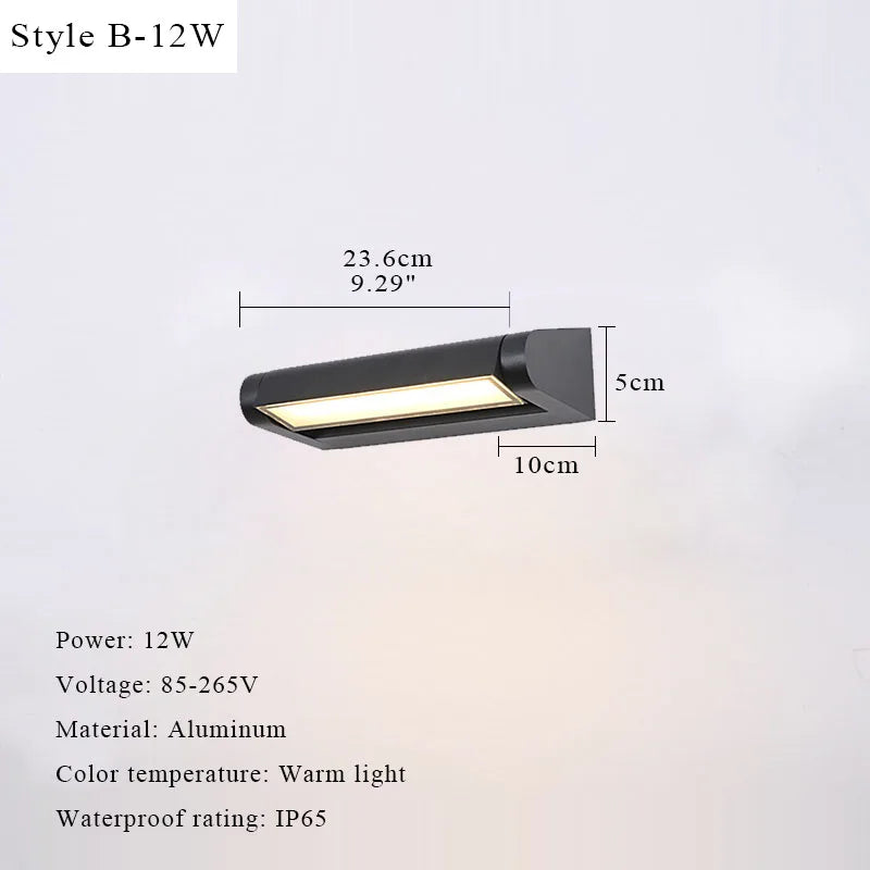 Aplique de pared LED para exterior, ángulo ajustable 350°, lámpara de pared impermeable de aluminio para jardín, porche, balcón, decoración del hogar, iluminación