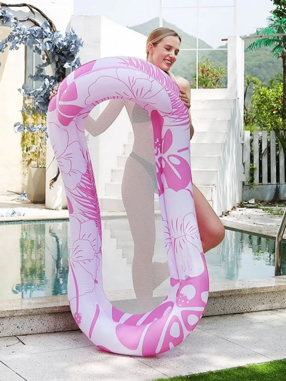 Colchoneta Inflable Flotante para Agua, Balsa Flotante para Piscina, Playa y Lago, Colchón Ultracómodo para Descansar