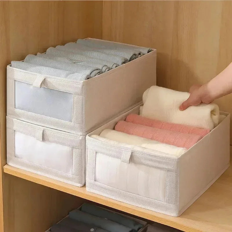 1 organizador de almacenamiento visible para armario, cajón, ropa, caja de almacenamiento para camisetas, pantalones vaqueros, ropa interior, caja organizadora de pantalones
