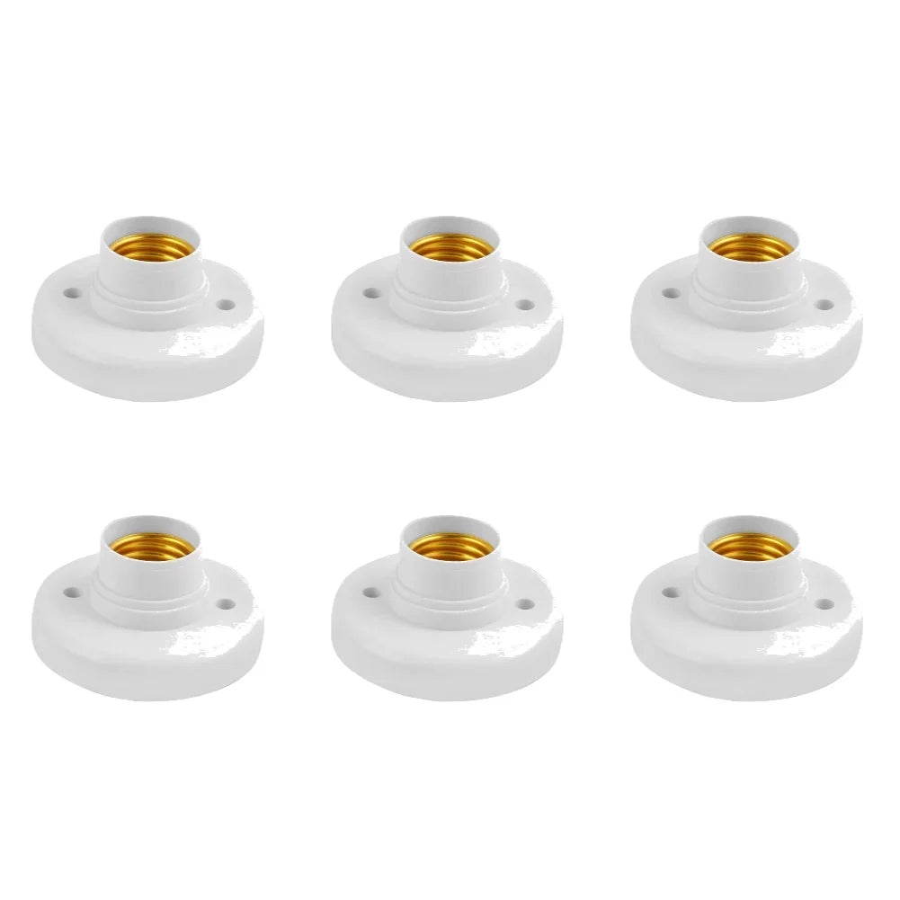 Portalámparas E27 con rosca, casquillo blanco, luz de techo, portalámparas multifuncional, base de fijación para bombilla, soporte para bombilla.