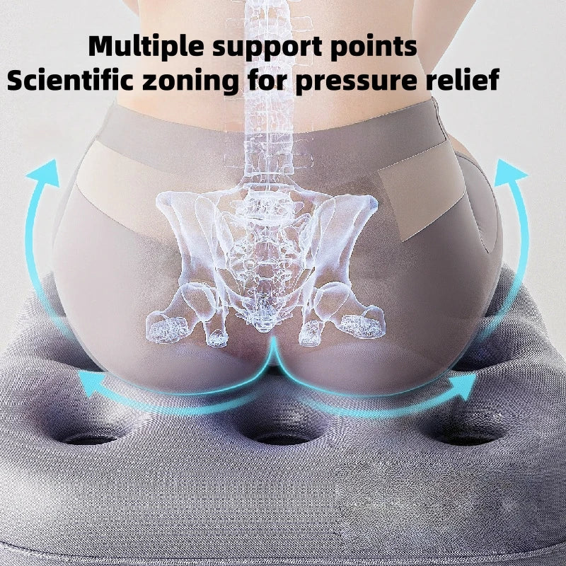 Cojín inflable de PVC para asiento, para almacenamiento portátil, uso en oficina y hogar, cojín antideslizante y transpirable para silla, antihemorroides
