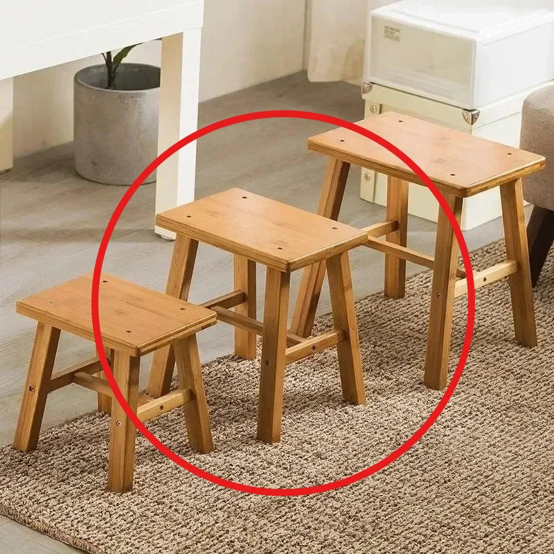 Taburete Nanzhu Mazar engrosado Banco de madera Taburete pequeño Taburete bajo para baño portátil y simple