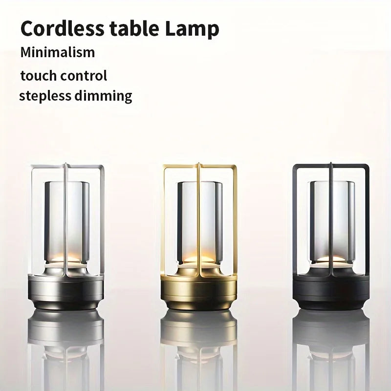 Rechargeable Wireless Table Lamp LED Touch Sensor Desktop Night Light Reading Lamp for Restaurant Hotel Bar Bedroom Decor Light