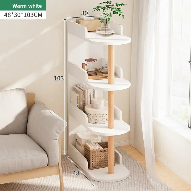Estante de almacenamiento con clip de cabecera para dormitorio, estante de almacenamiento, librería pequeña, estante de suelo