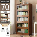 Estantería moderna de bambú con puertas abatibles, estantería de 4/5/6 niveles para sala de estar, dormitorio u oficina